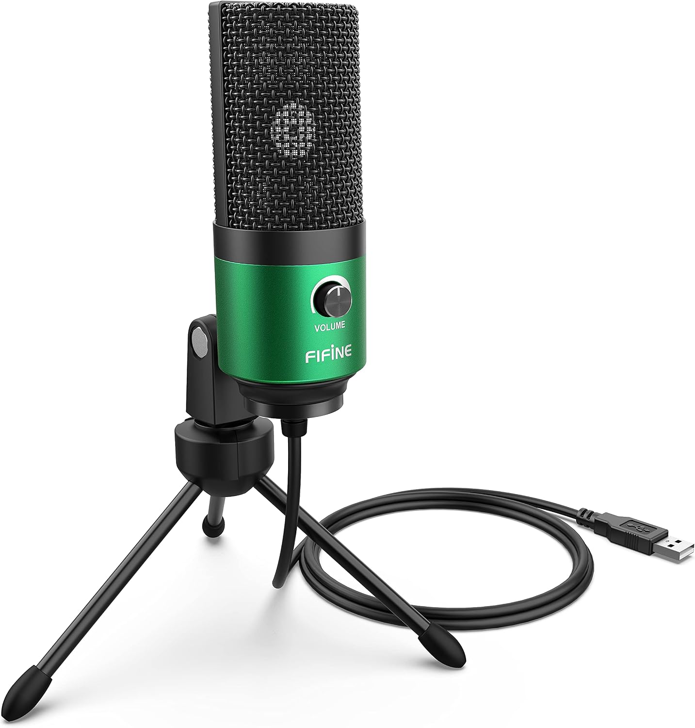 MICRÓFONO CONDENSADOR USB FIFINE K669 VERDE PARA GRABACIÓN Y VIDEOCONFERENCIAS - 1