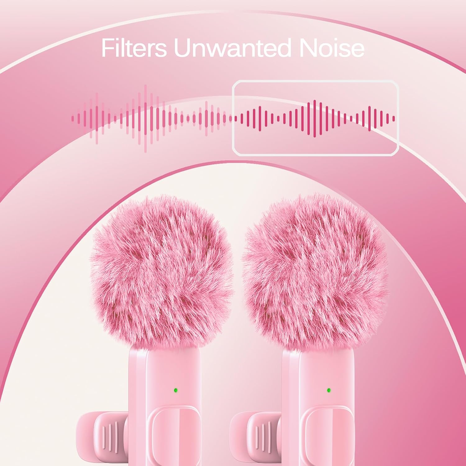MICRÓFONO LAVALIER INALÁMBRICO LIZHUZHONG ROSA PARA IPHONE Y IPAD - 4