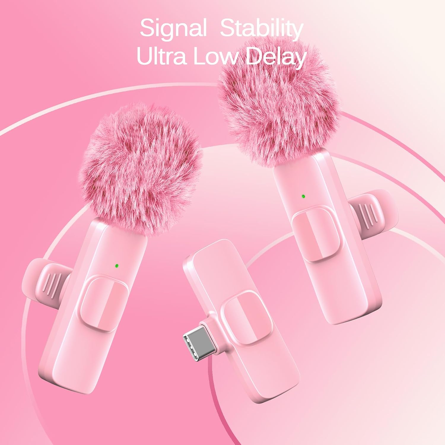 MICRÓFONO LAVALIER INALÁMBRICO LIZHUZHONG ROSA PARA IPHONE Y IPAD - 5