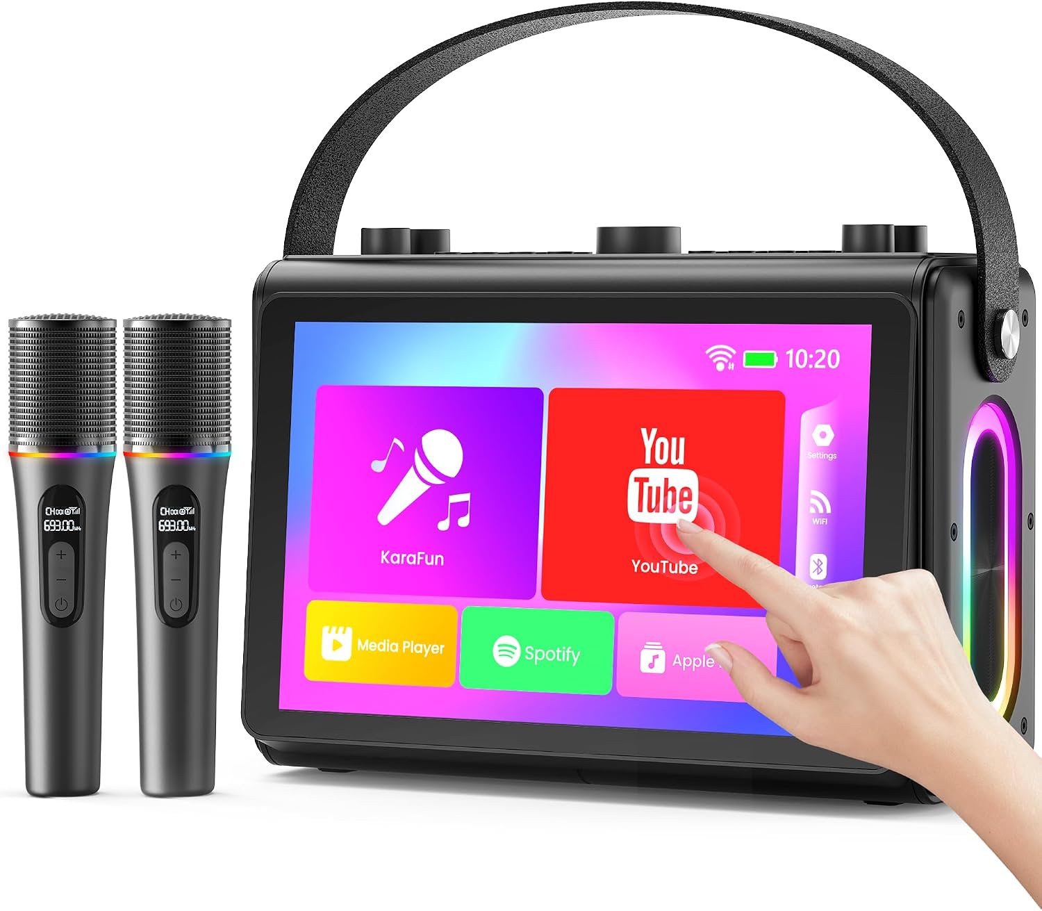 MÁQUINA DE KARAOKE VERKSTAR CON PANTALLA HD 10.1' Y 2 MICRÓFONOS INALÁMBRICOS - 1