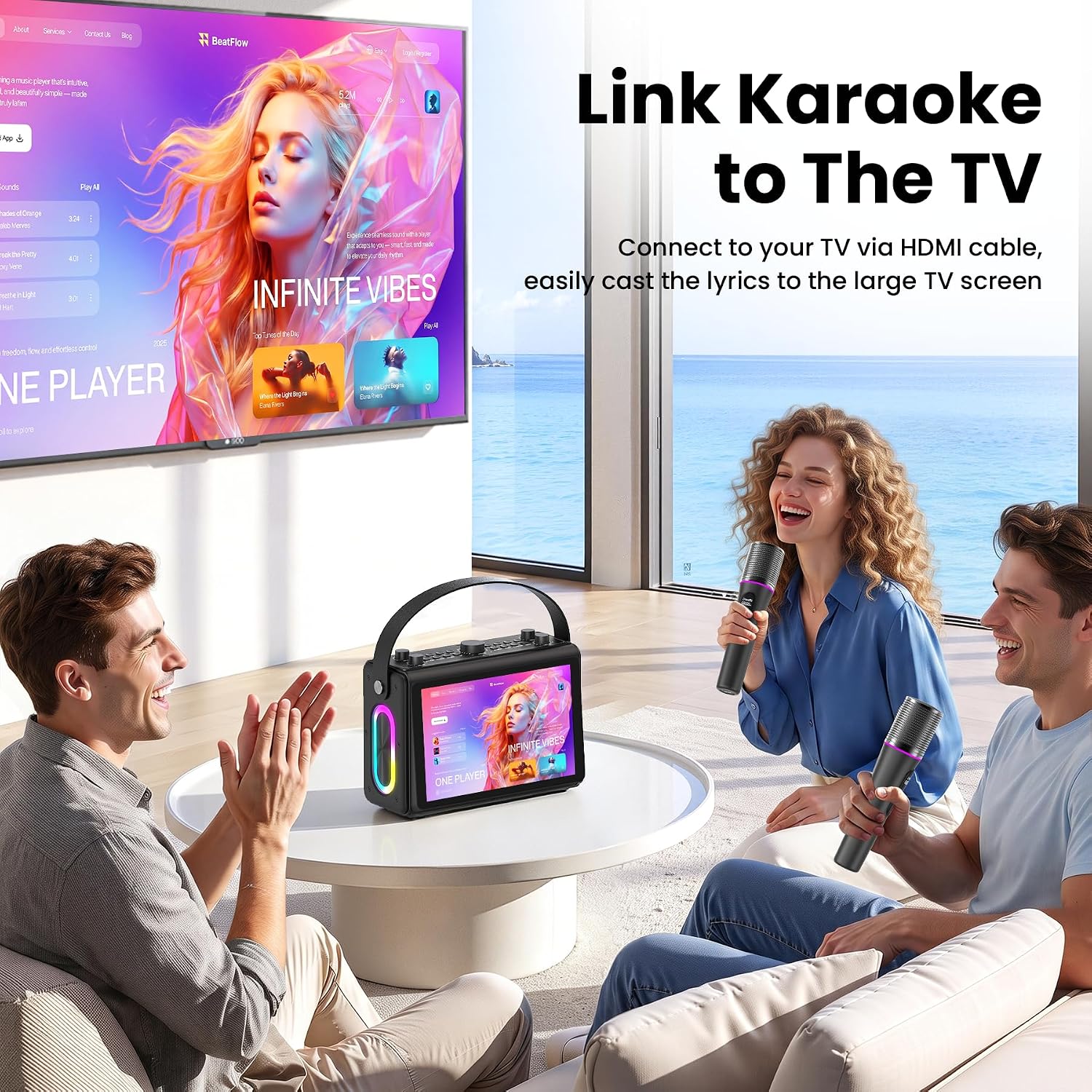 MÁQUINA DE KARAOKE VERKSTAR CON PANTALLA HD 10.1' Y 2 MICRÓFONOS INALÁMBRICOS - 3