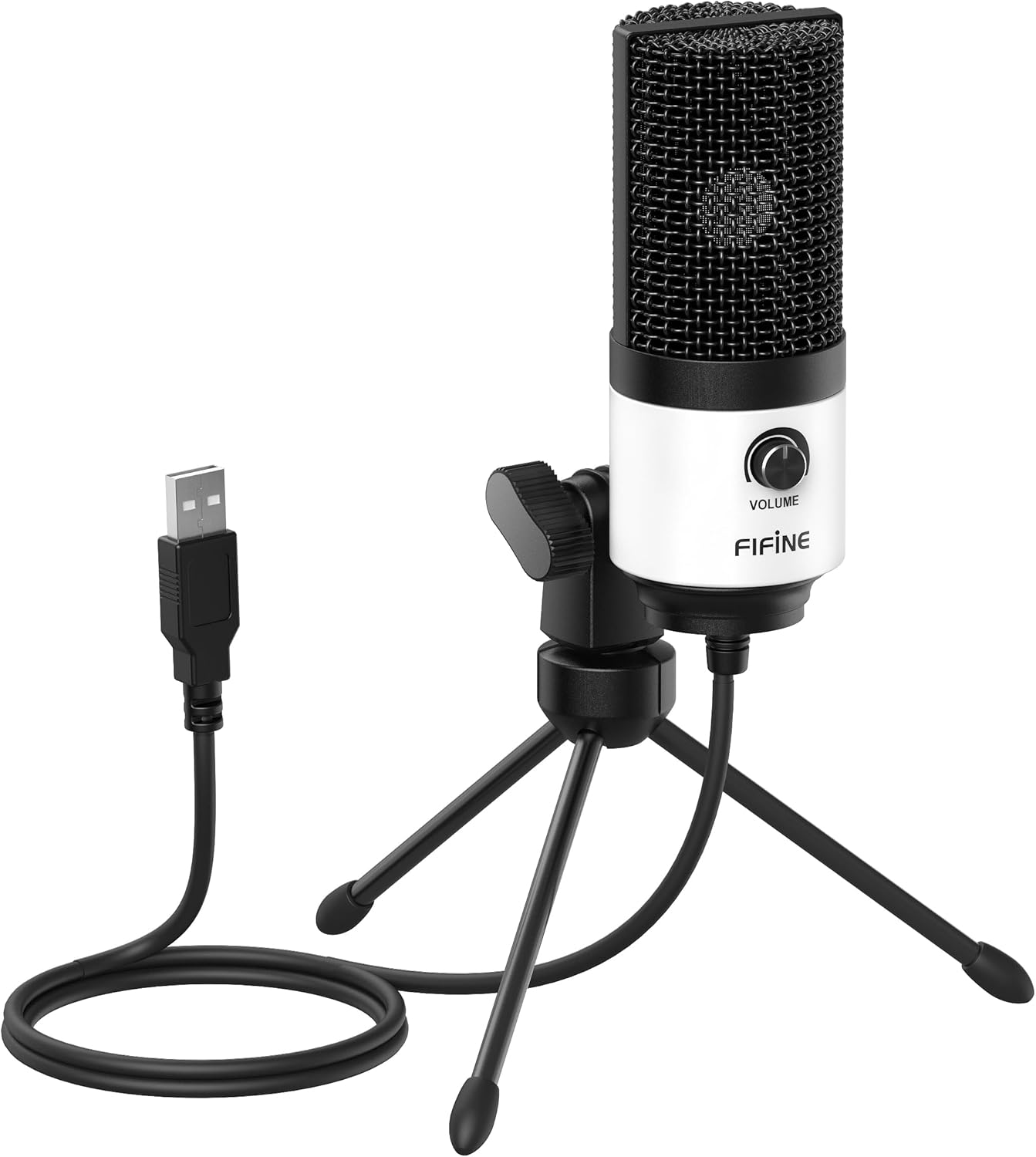 MICRÓFONO DE ESCRITORIO USB FIFINE K669 BLANCO PARA GRABACIÓN Y REUNIONES ONLINE - 1