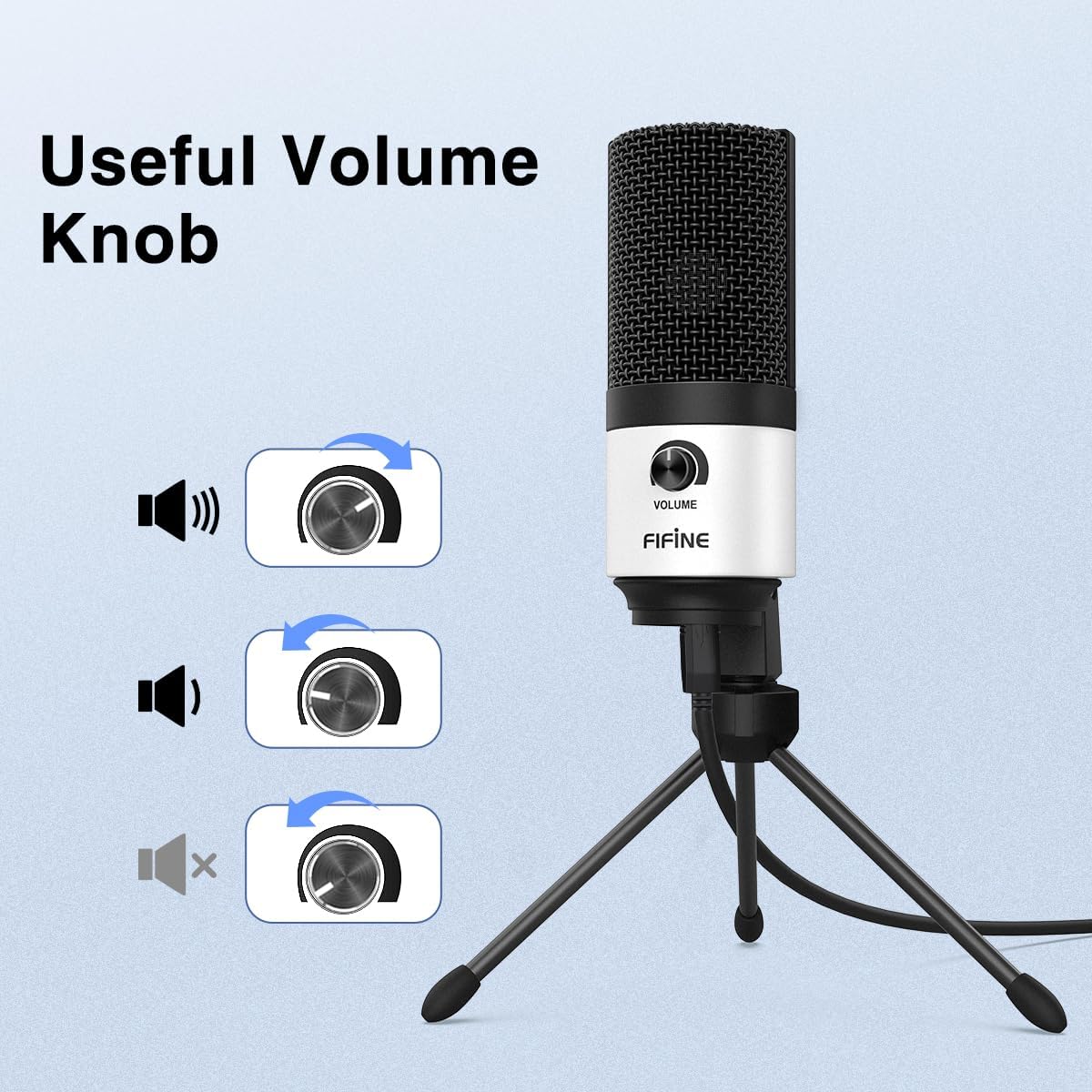 MICRÓFONO DE ESCRITORIO USB FIFINE K669 BLANCO PARA GRABACIÓN Y REUNIONES ONLINE - 4