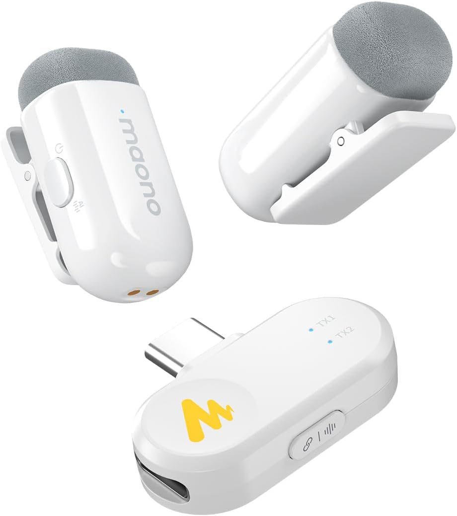 MICRÓFONO LAVALIER INALÁMBRICO MAONO T1 MINI CON CONECTOR TIPO C - 1
