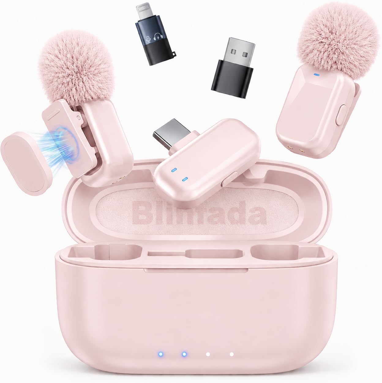 MICRÓFONO LAVALIER INALÁMBRICO BLINFADA MINI 2 ROSA - 1