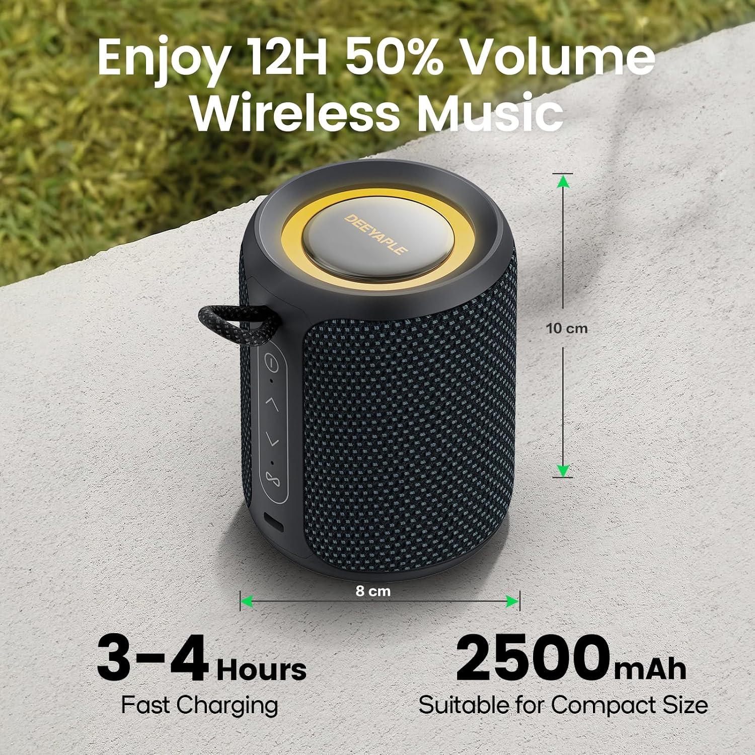 PARLANTE BLUETOOTH PORTÁTIL DEEYAPLE 15W IP67 RESISTENTE AL AGUA Y POLVO AZUL NEGRO - 3