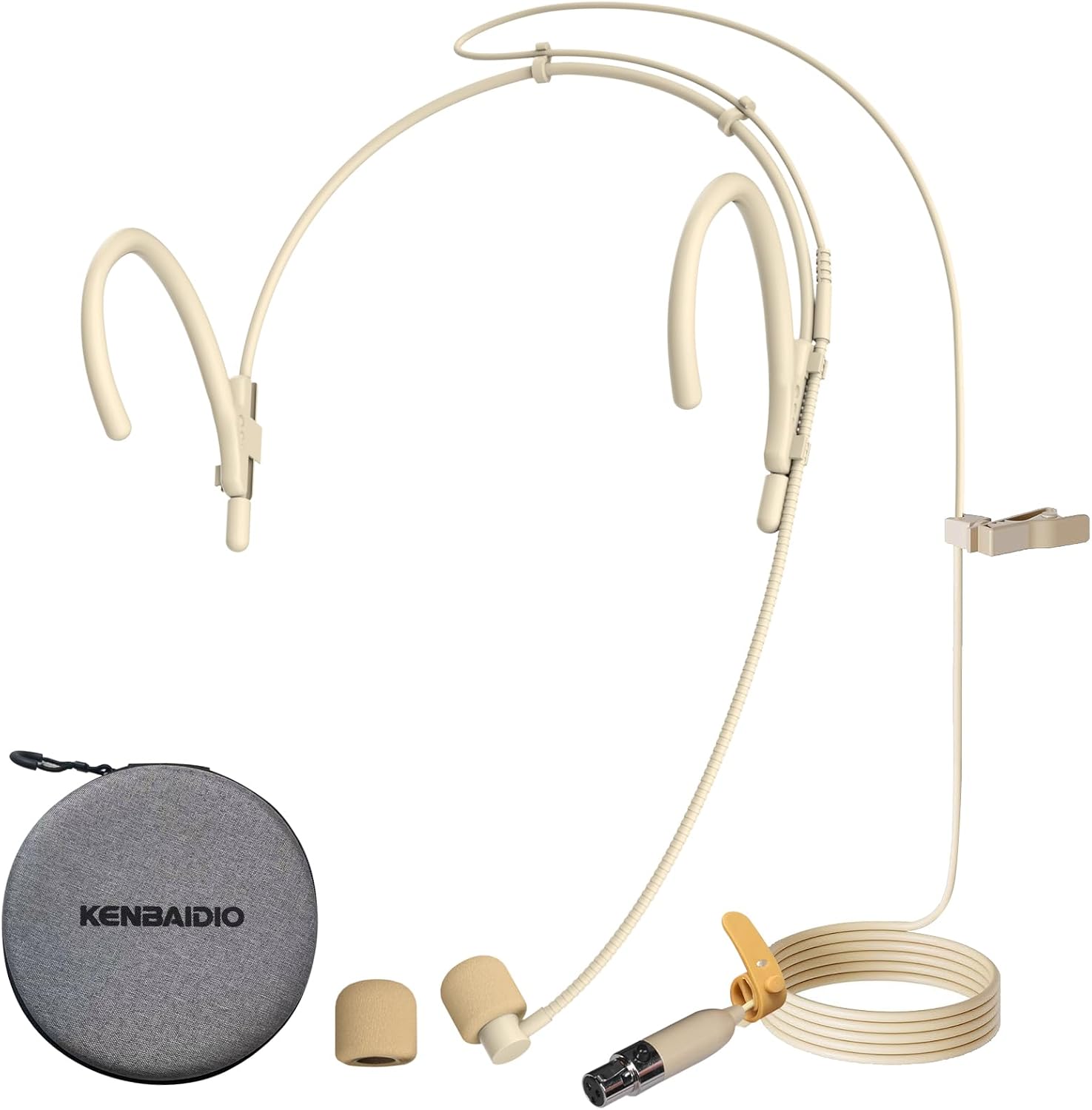 MICRÓFONO HEADSET KENBAIDIO DUAL EARSET CONDENSER MINI XLR 3 PIN TA3F - 1