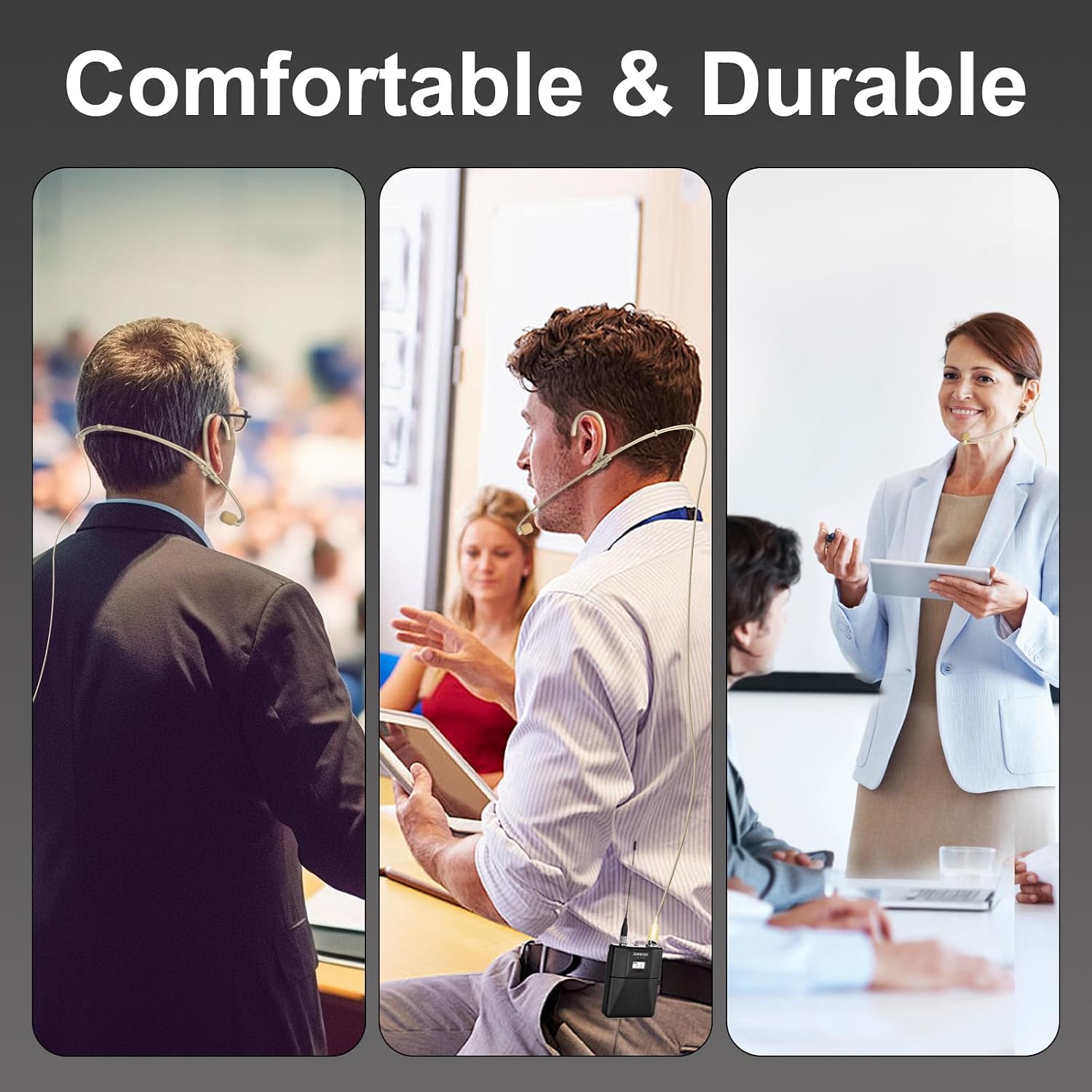 MICRÓFONO HEADSET KENBAIDIO DUAL EARSET CONDENSER MINI XLR 3 PIN TA3F - 3