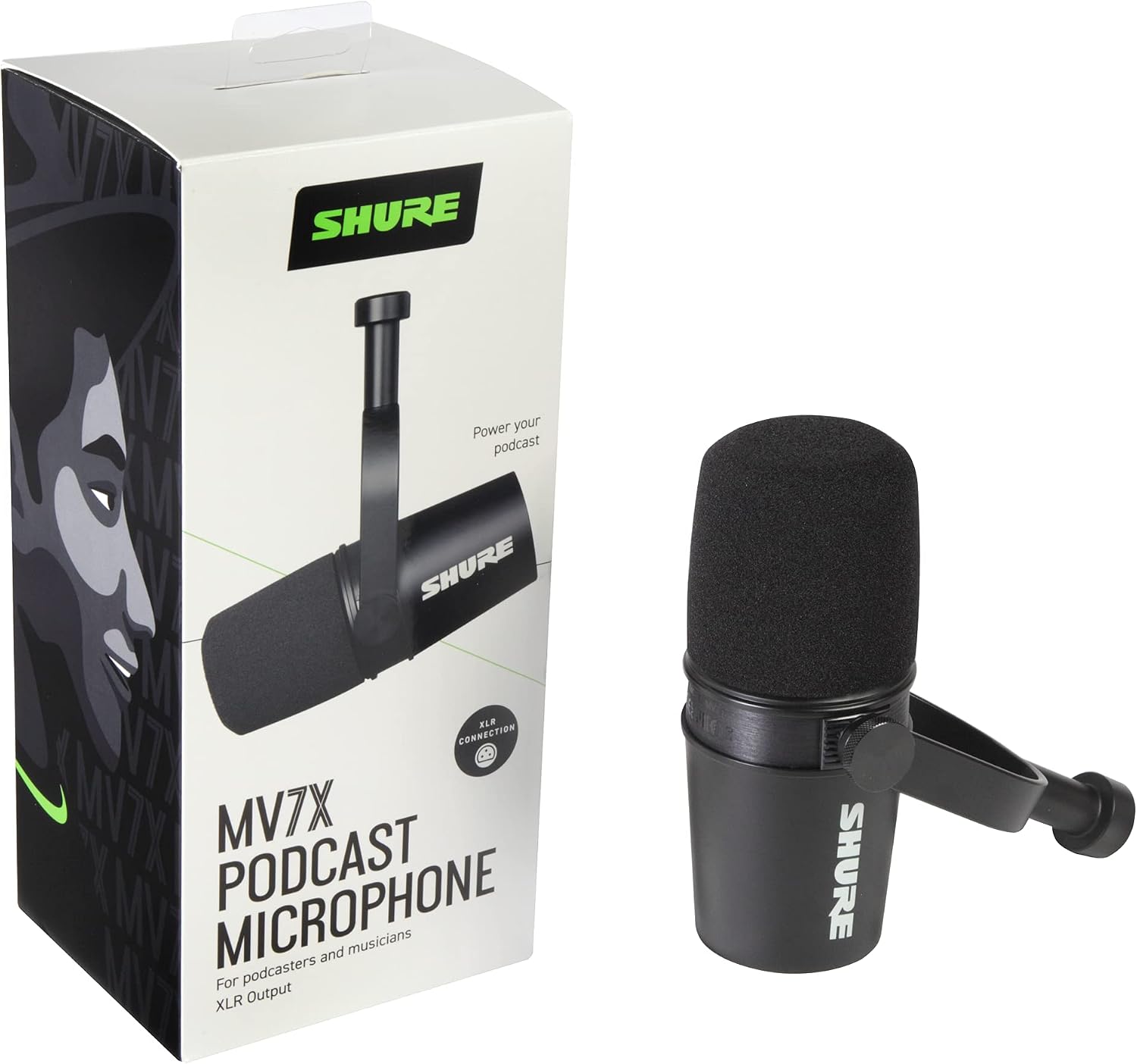 MICRÓFONO DINÁMICO SHURE MV7X XLR PARA PODCAST Y GRABACIÓN NEGRO - 2