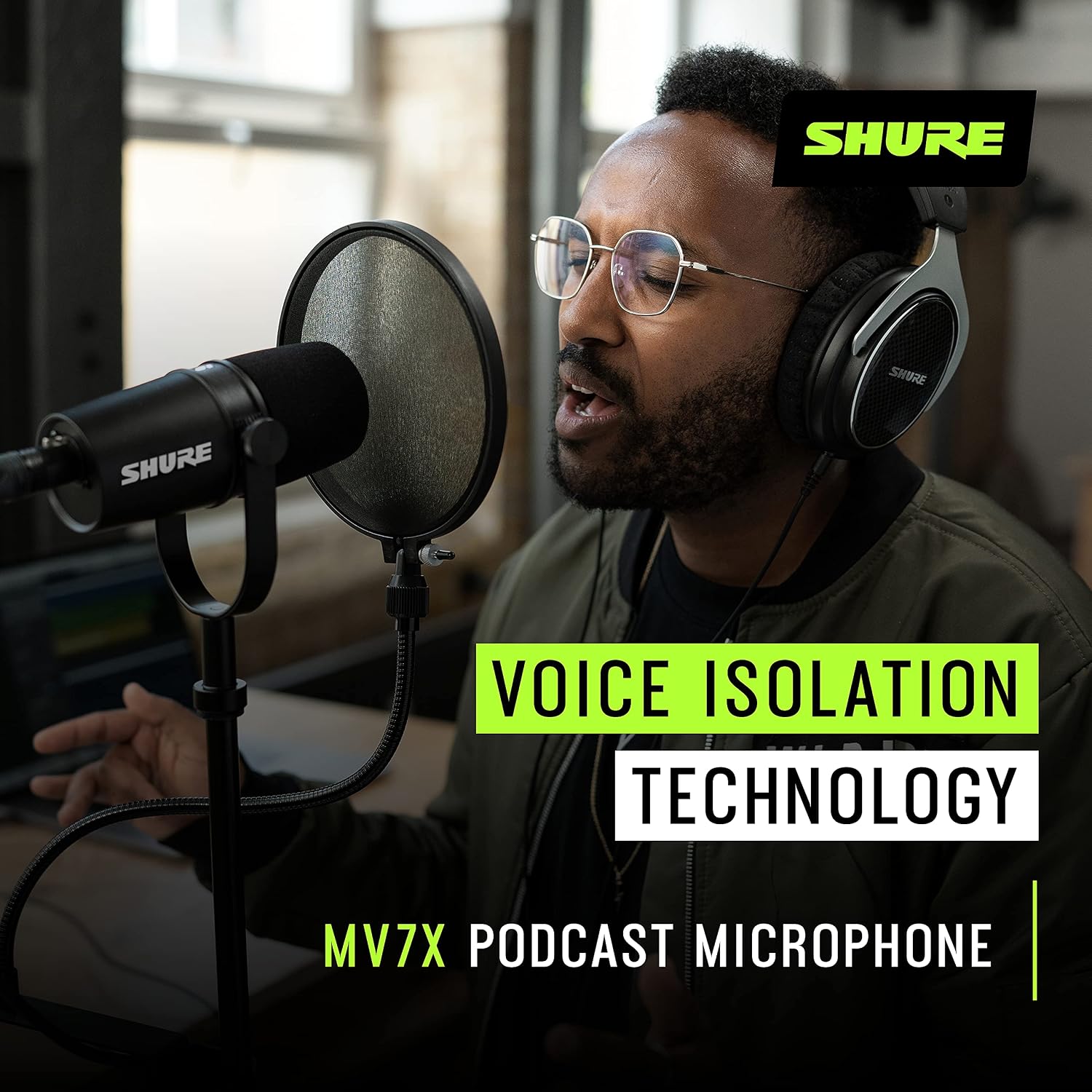 MICRÓFONO DINÁMICO SHURE MV7X XLR PARA PODCAST Y GRABACIÓN NEGRO - 5