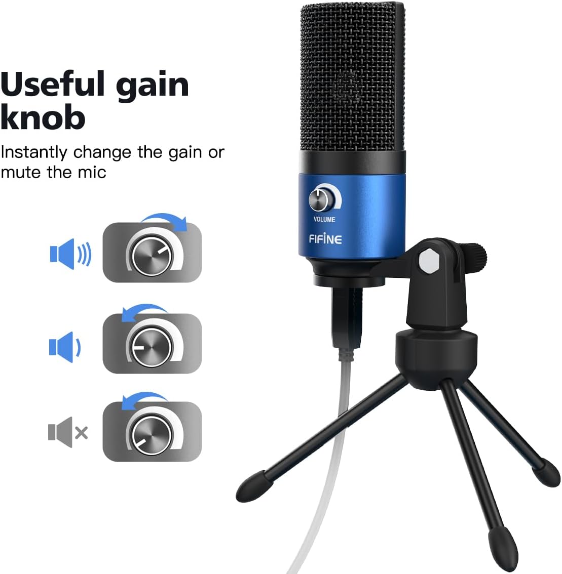 MICRÓFONO USB PARA COMPUTADORA FIFINE K669 AZUL - 2