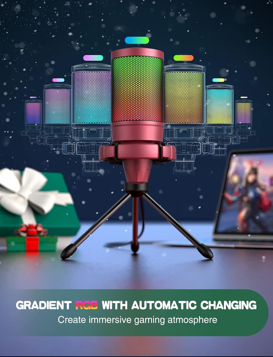 MICRÓFONO USB PARA GAMING FIFINE AMPLIGAME A6VR CON LUCES RGB - 4
