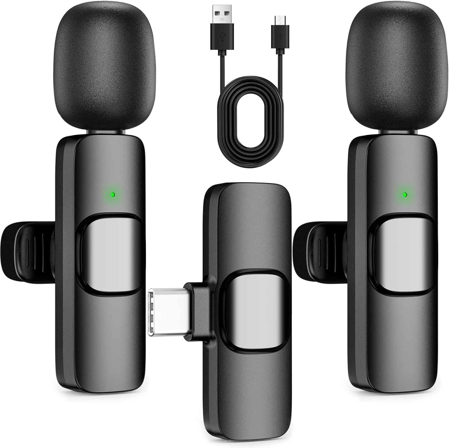 MICRÓFONO LAVALIER INALÁMBRICO HONGJIEYUAN PARA IPHONE Y DISPOSITIVOS TYPE C - 1