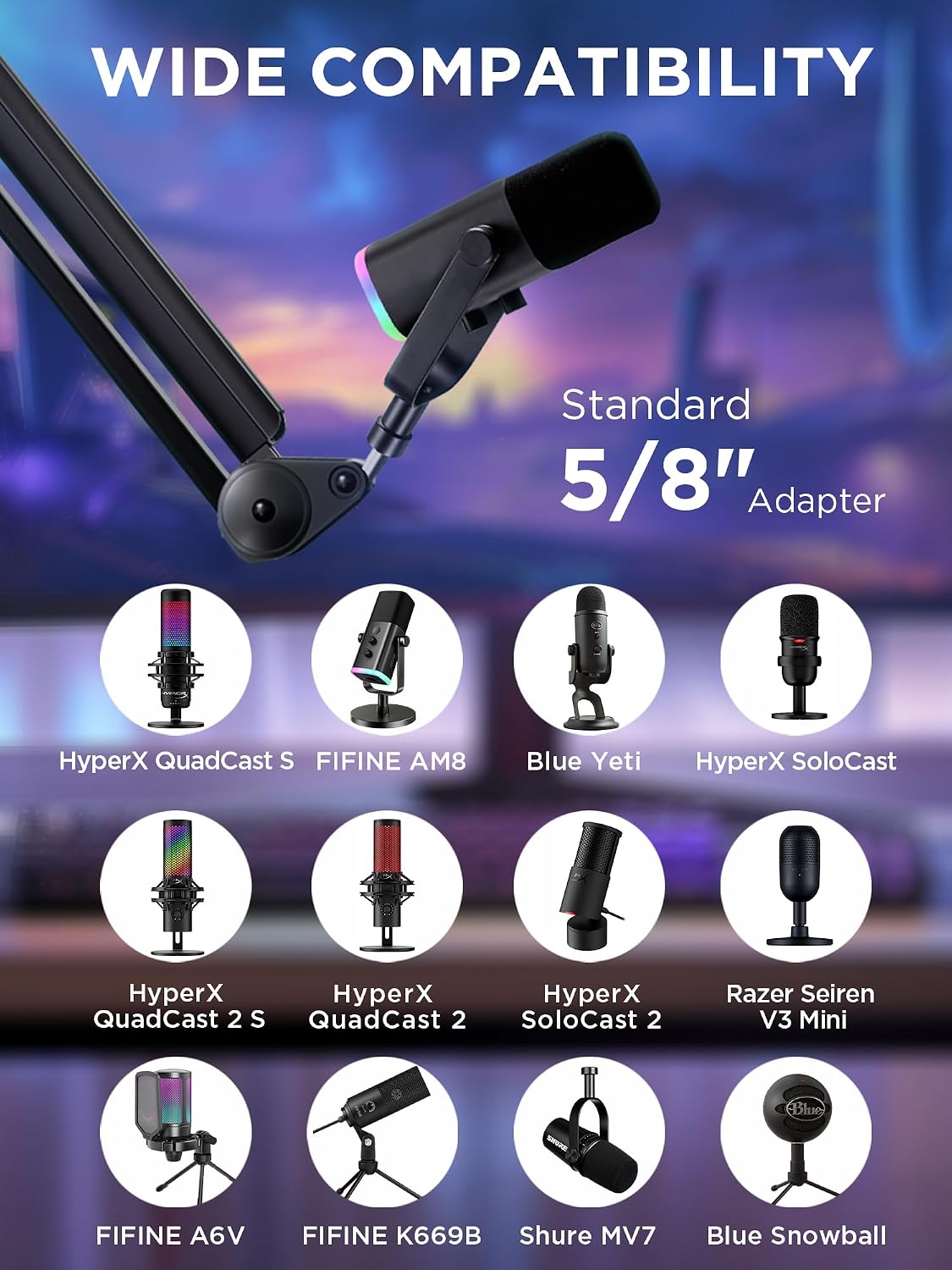 BRAZO PARA MICRÓFONO INNOGEAR MIC ARM CON GESTIÓN DE CABLES PARA BLUE YETI NEGRO - 2