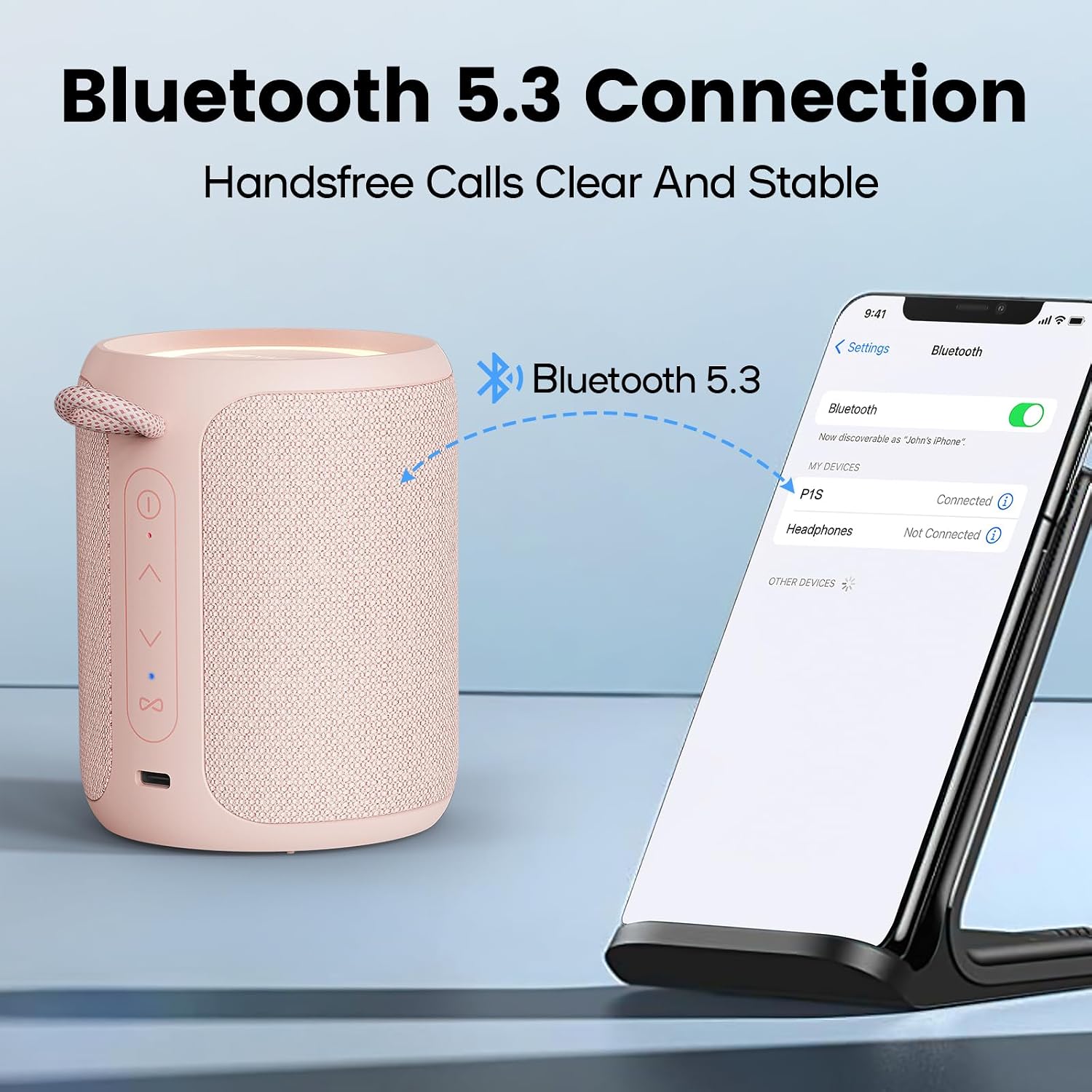 PARLANTE BLUETOOTH PORTÁTIL DEEYAPLE P1S 15W ROSA IMPERMEABLE IP67 - 4