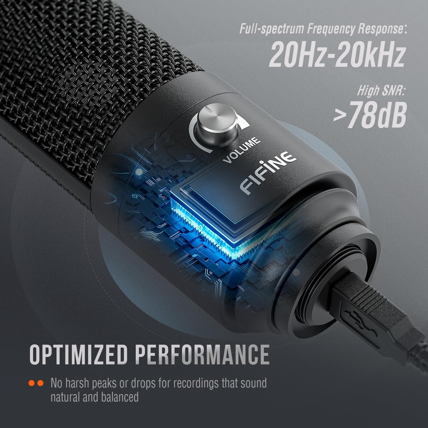 MICRÓFONO USB CONDENSADOR FIFINE K669B PARA GRABACIÓN Y REUNIONES - 2