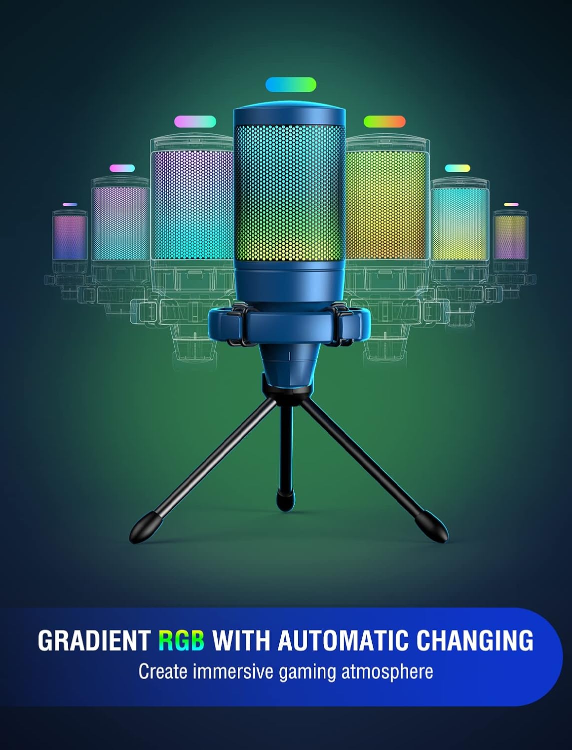 MICRÓFONO CONDENSADOR USB FIFINE AMPLIGAME A6VB CON RGB PARA PS5 Y STREAMING - 4