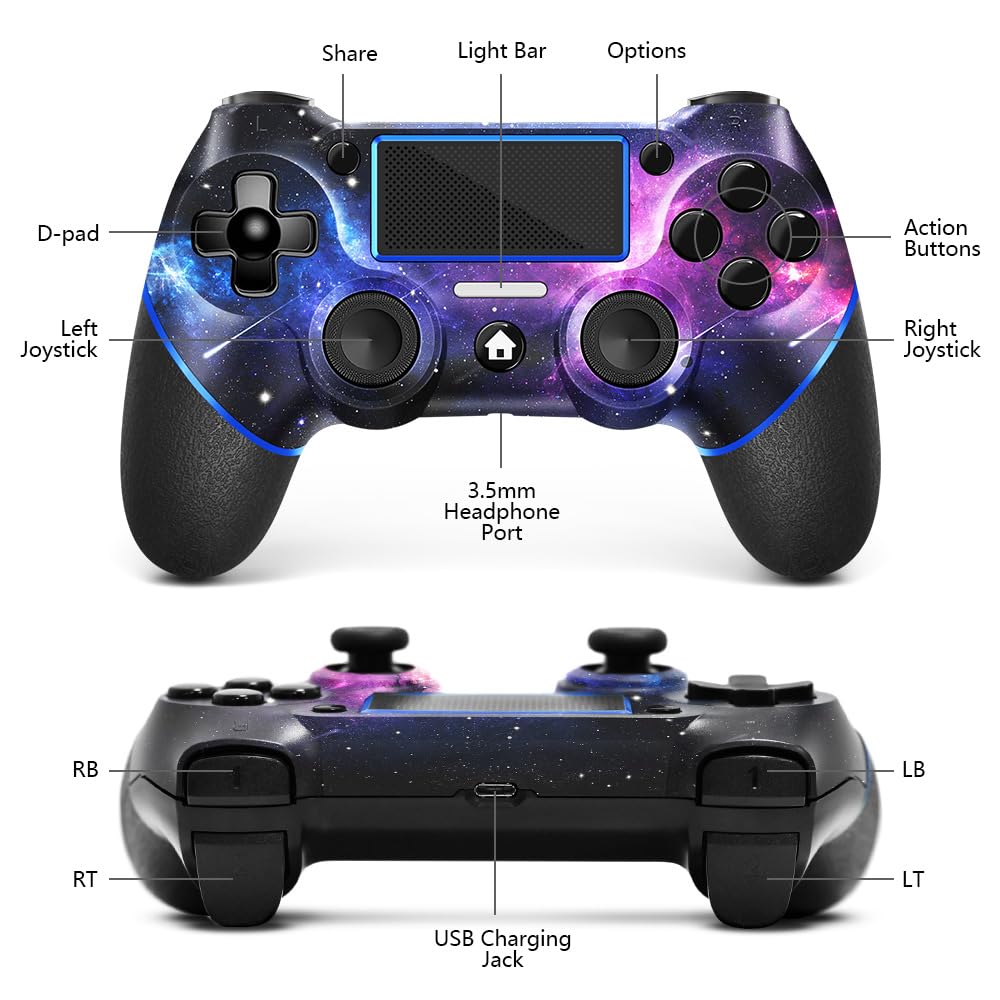 CONTROL INALÁMBRICO PARA PS4 ACEGAMER GALAXY CON JOYSTICK Y ENTRADA DE AUDIO 3.5MM - 3