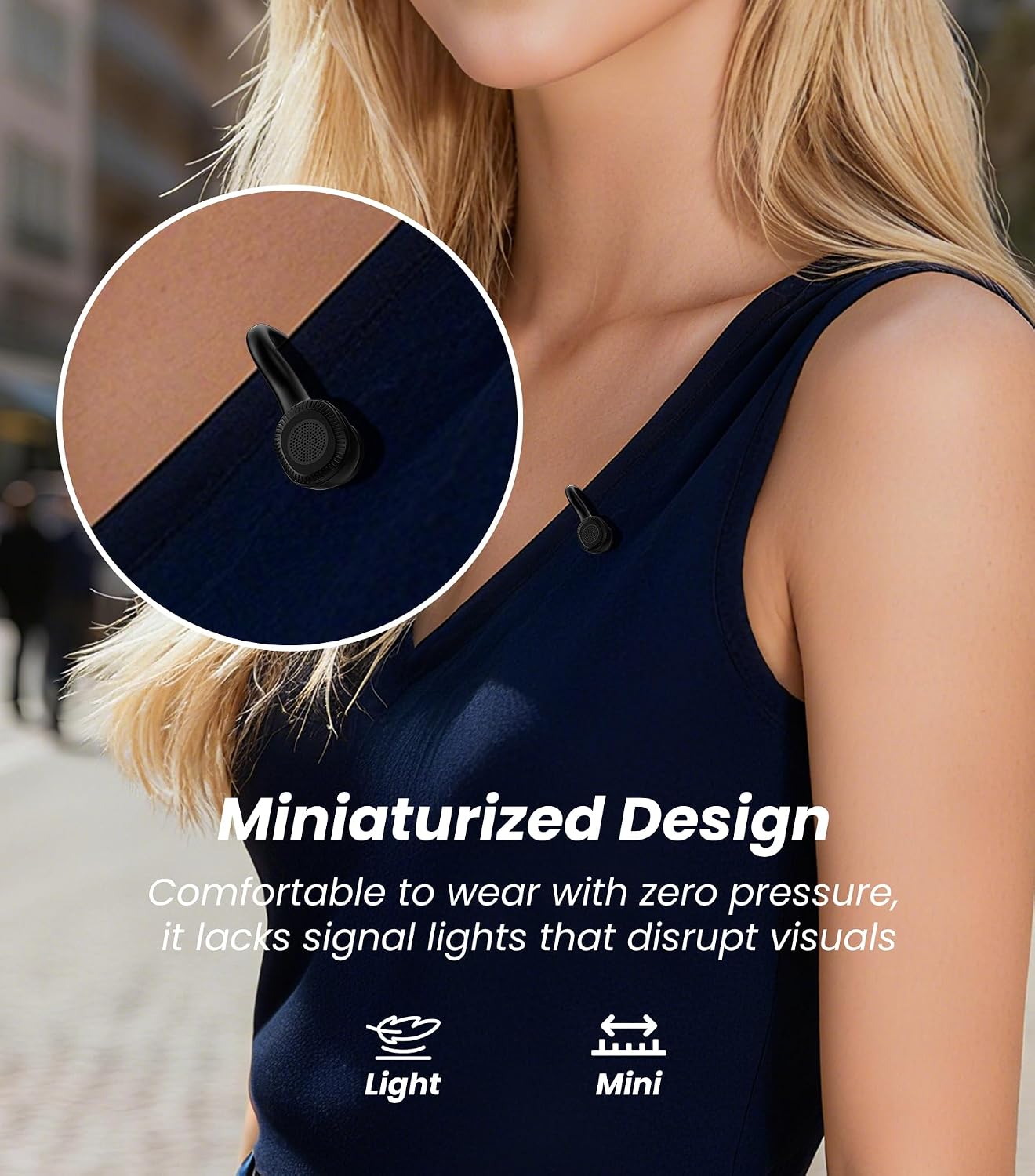 MICRÓFONO INALÁMBRICO MINI USB C TISINO PARA IPHONE Y ANDROID NEGRO - 2