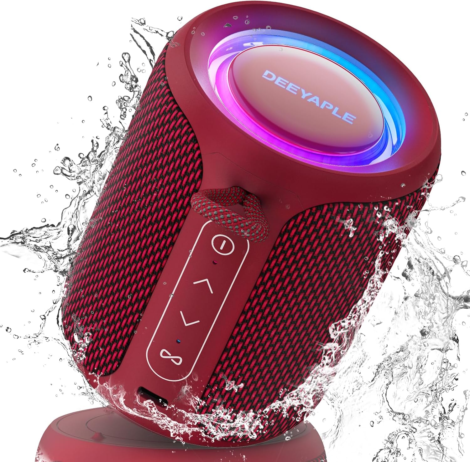 PARLANTE BLUETOOTH INALÁMBRICO DEEYAPLE 15W IP67 ROJO CON LUCES Y BATERÍA 2500MAH - 1