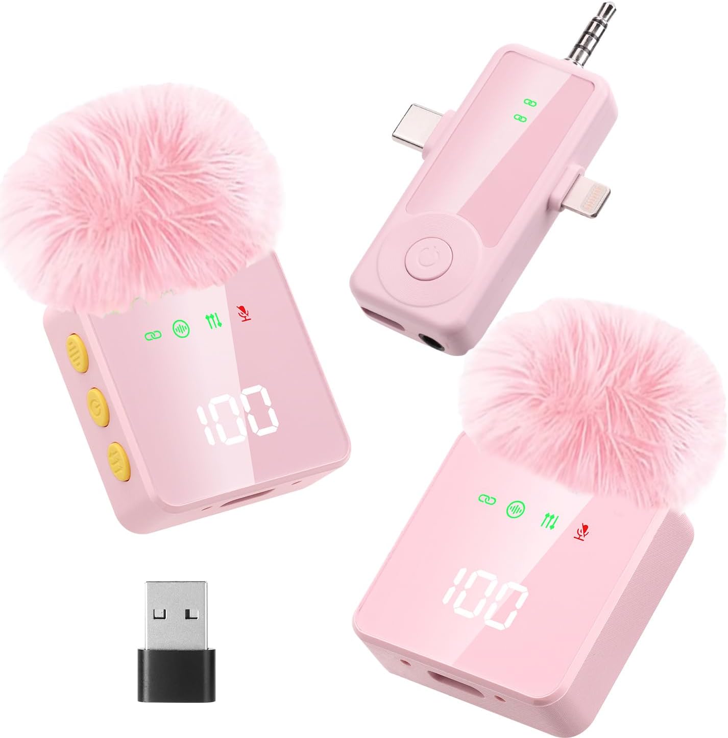 MICRÓFONO INALÁMBRICO 4 EN 1 APOMOV PARA IPHONE, ANDROID, CÁMARA, LAPTOP Y PC - 1