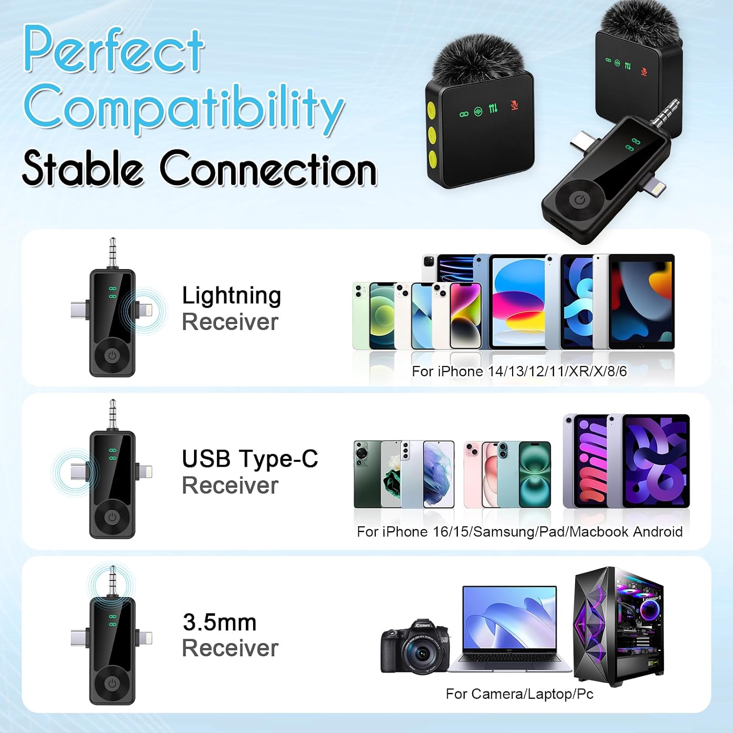 MICRÓFONO INALÁMBRICO MINI THERIVO PARA IPHONE, ANDROID Y CÁMARA CON REDUCCIÓN DE RUIDO - 4