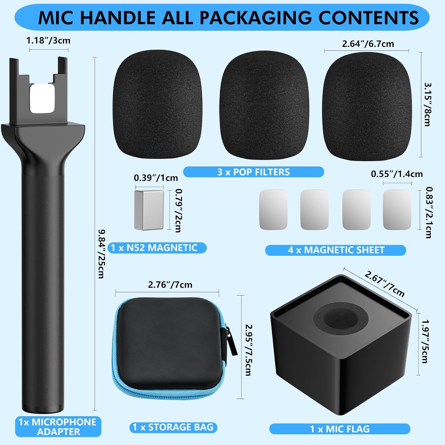SOPORTE PARA MICRÓFONO GAHOGA UNIVERSAL CON FILTRO POP Y BASE MAGNÉTICA - 4