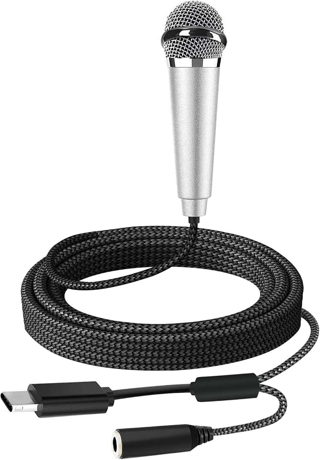 MICRÓFONO USB C MINI KARAOKE RICHUPON PLATEADO - 1