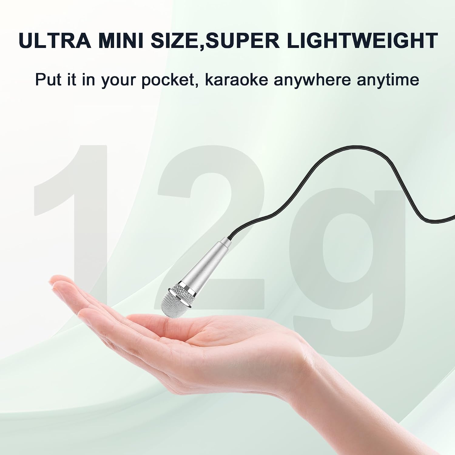MICRÓFONO USB C MINI KARAOKE RICHUPON PLATEADO - 3