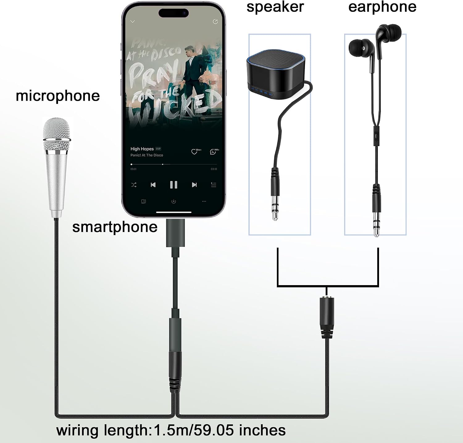 MICRÓFONO USB C MINI KARAOKE RICHUPON PLATEADO - 4