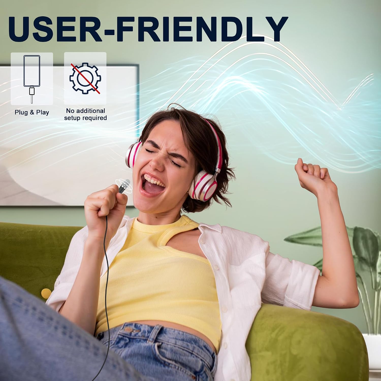 MICRÓFONO USB C MINI KARAOKE RICHUPON NEGRO - 2