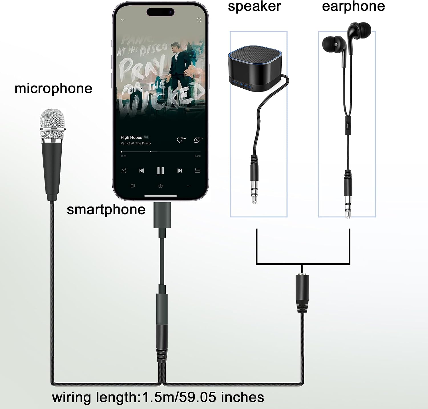 MICRÓFONO USB C MINI KARAOKE RICHUPON NEGRO - 4