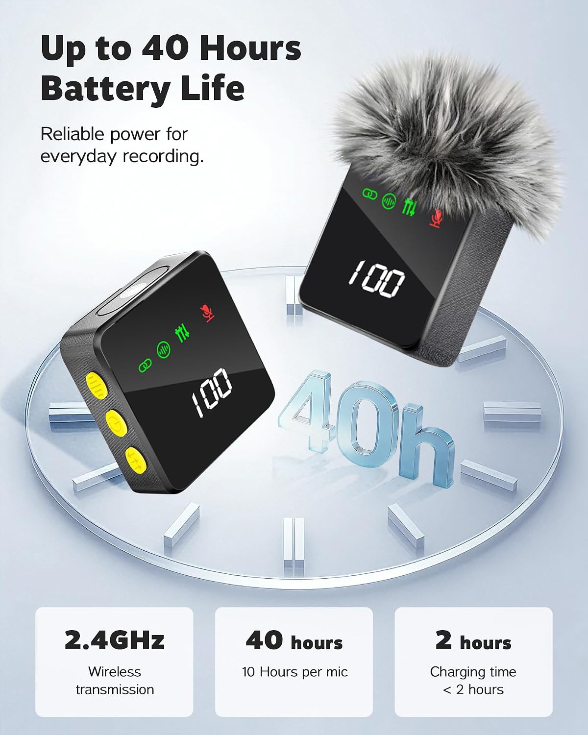 MICRÓFONO LAVALIER INALÁMBRICO 3 EN 1 GICORINO PARA IPHONE, ANDROID Y CÁMARAS - 4