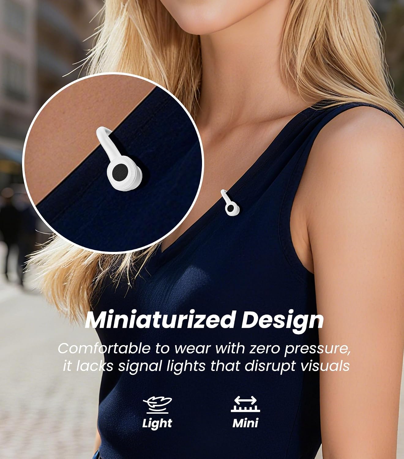 MICRÓFONO INALÁMBRICO MINI USB C TISINO PARA IPHONE Y ANDROID BLANCO - 2