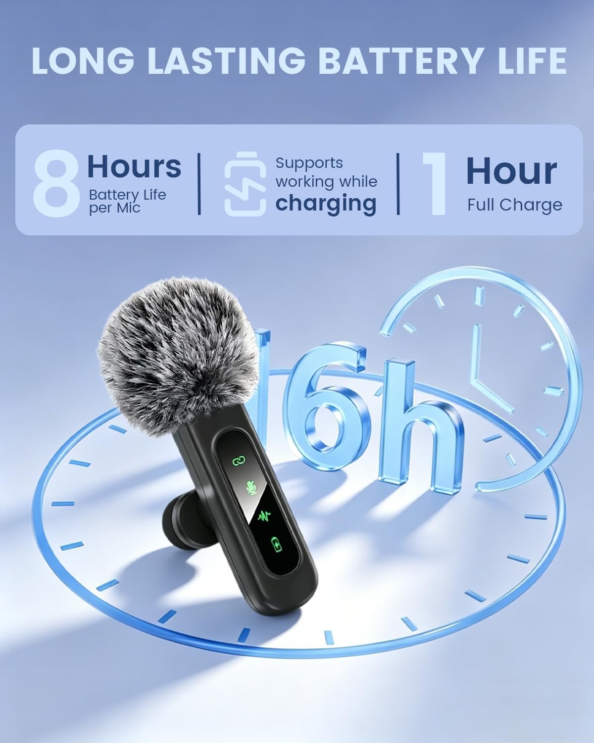 MICRÓFONO INALÁMBRICO KHDFKHB MINI LAVALIER 2 UNIDADES PARA IPHONE Y ANDROID - 3