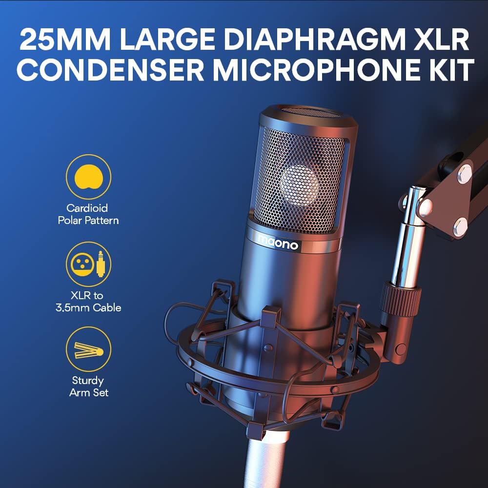 EQUIPO PARA PODCAST MAONO CON MEZCLADORA DE AUDIO Y MICRÓFONO 3.5MM - 2