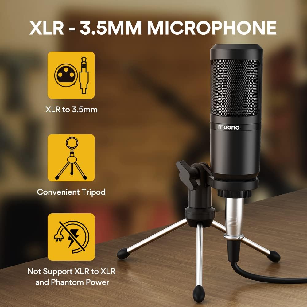 EQUIPO PARA PODCAST MAONO CON MEZCLADORA DE AUDIO Y MICRÓFONO 3.5 MM PARA STREAMING - 2
