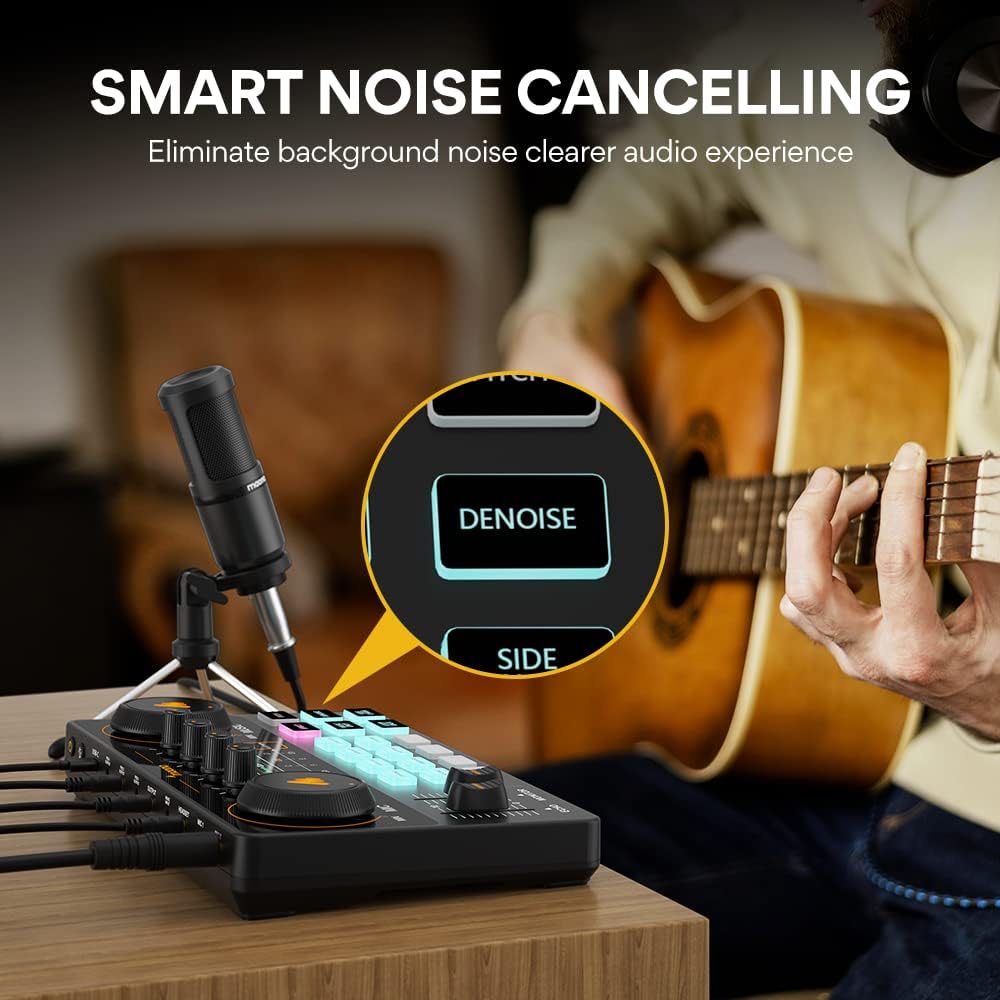 EQUIPO PARA PODCAST MAONO CON MEZCLADORA DE AUDIO Y MICRÓFONO 3.5 MM PARA STREAMING - 5
