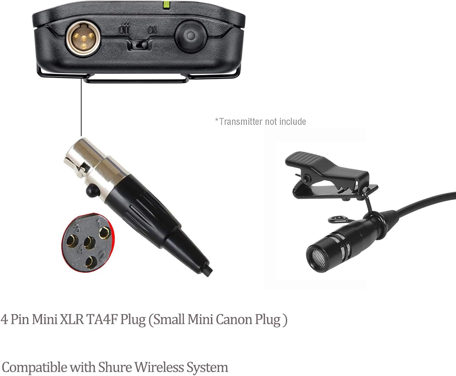 MICRÓFONO LAVALIER SUJEETEC SJ-B02 CONDENSADOR UNIDIRECCIONAL CON CONECTOR MINI XLR TA4F - 2