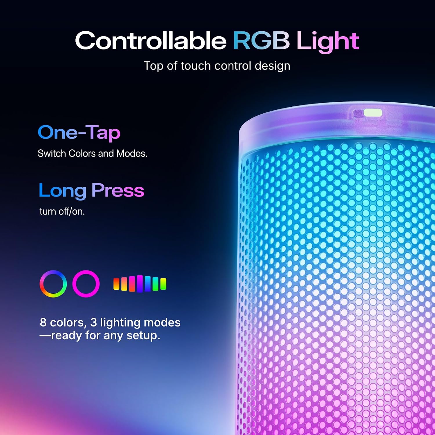 MICRÓFONO USB PARA GAMING MAONO DGM20 CON VOZ CLARA Y LUZ RGB - 5