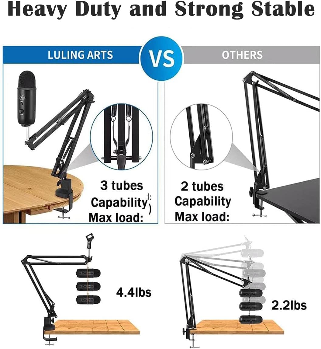 SOPORTE PARA MICRÓFONO AJUSTABLE HEAVY DUTY LULING ARTS PARA ESCRITORIO - 3