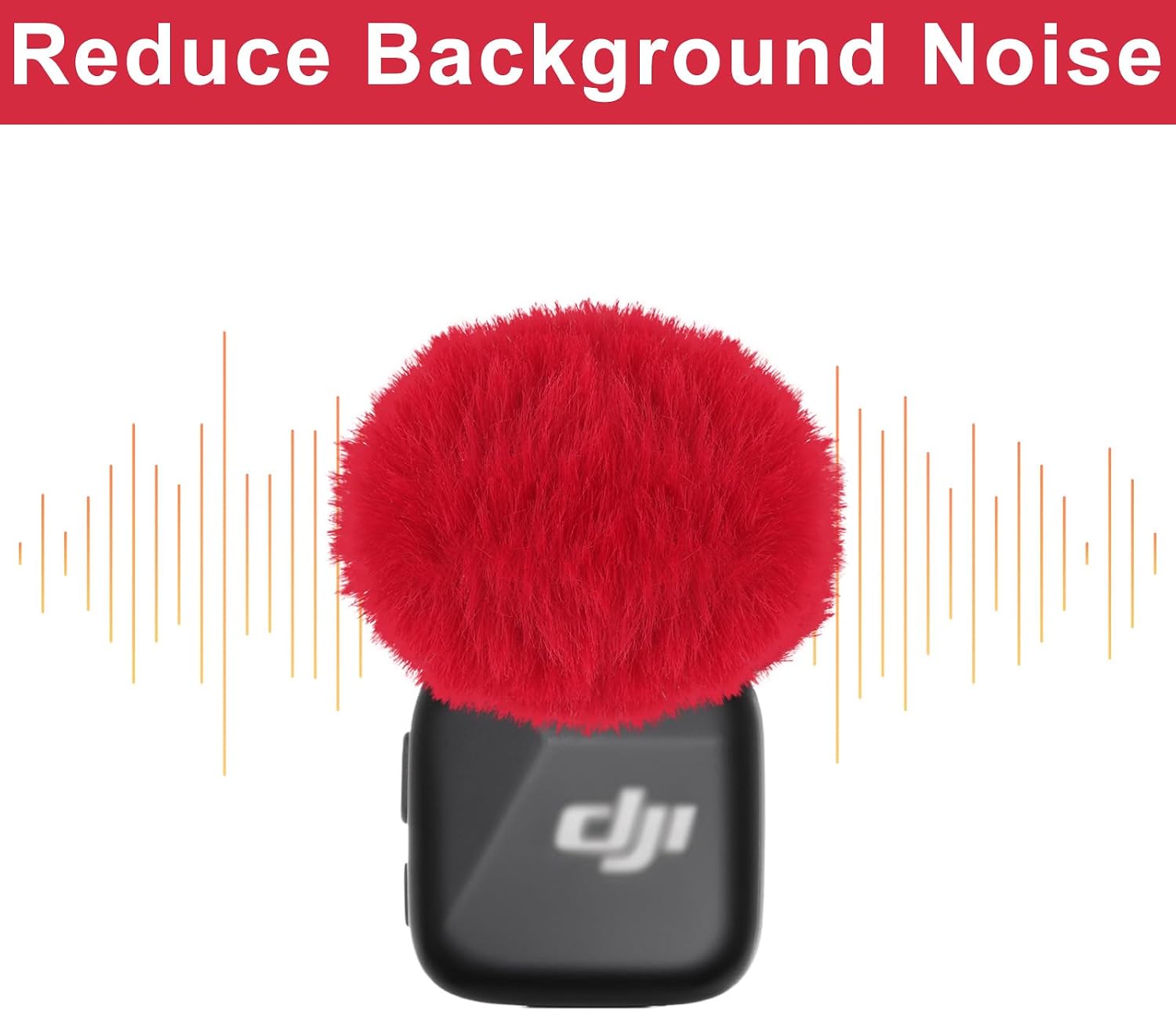 CUBIERTA ANTIVIENTO PARA MICRÓFONO DJI MIC MINI HANGCHENG 2 UNIDADES ROJO - 5