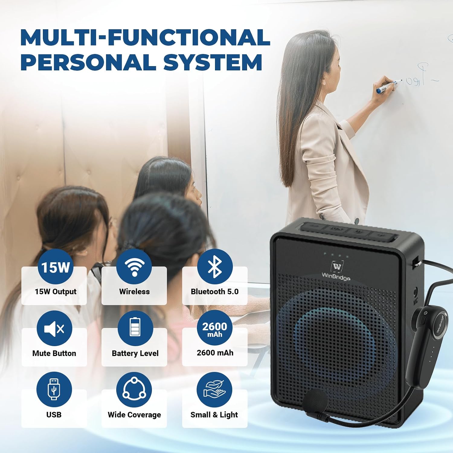 AMPLIFICADOR DE VOZ INALÁMBRICO RESPONSEBRIDGE B002 CON MICRÓFONO HEADSET PORTÁTIL - 2