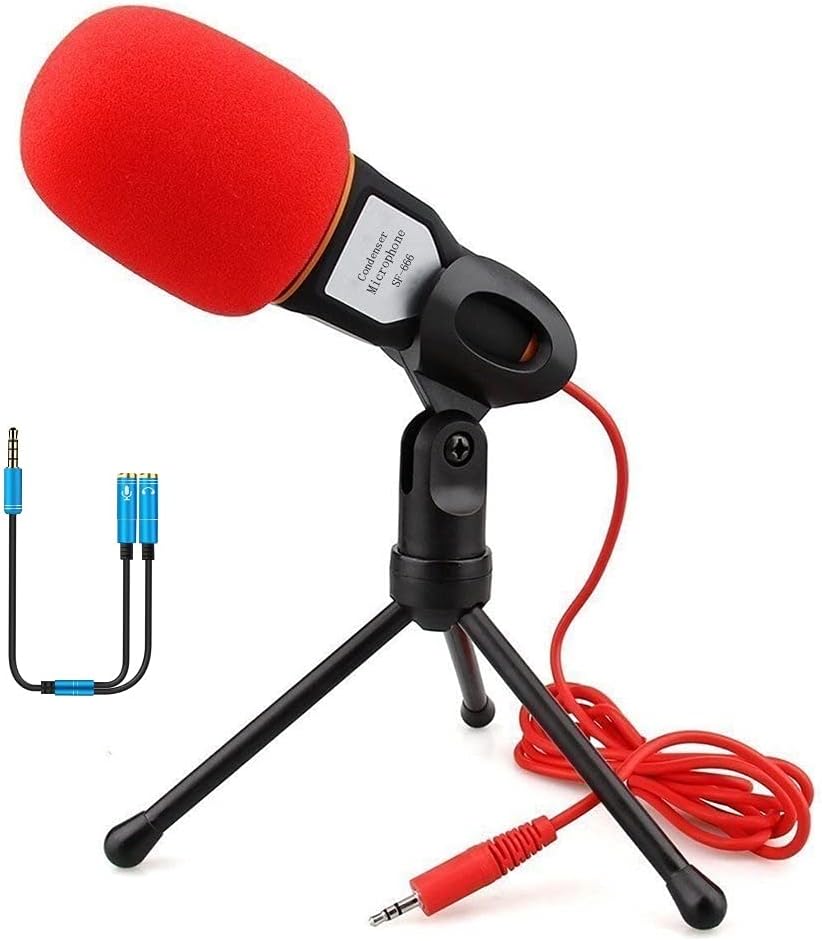 MICRÓFONO CONDENSADOR ELINKA SF-666 CON CONECTOR 3.5MM Y SOPORTE DE ESCRITORIO - 1