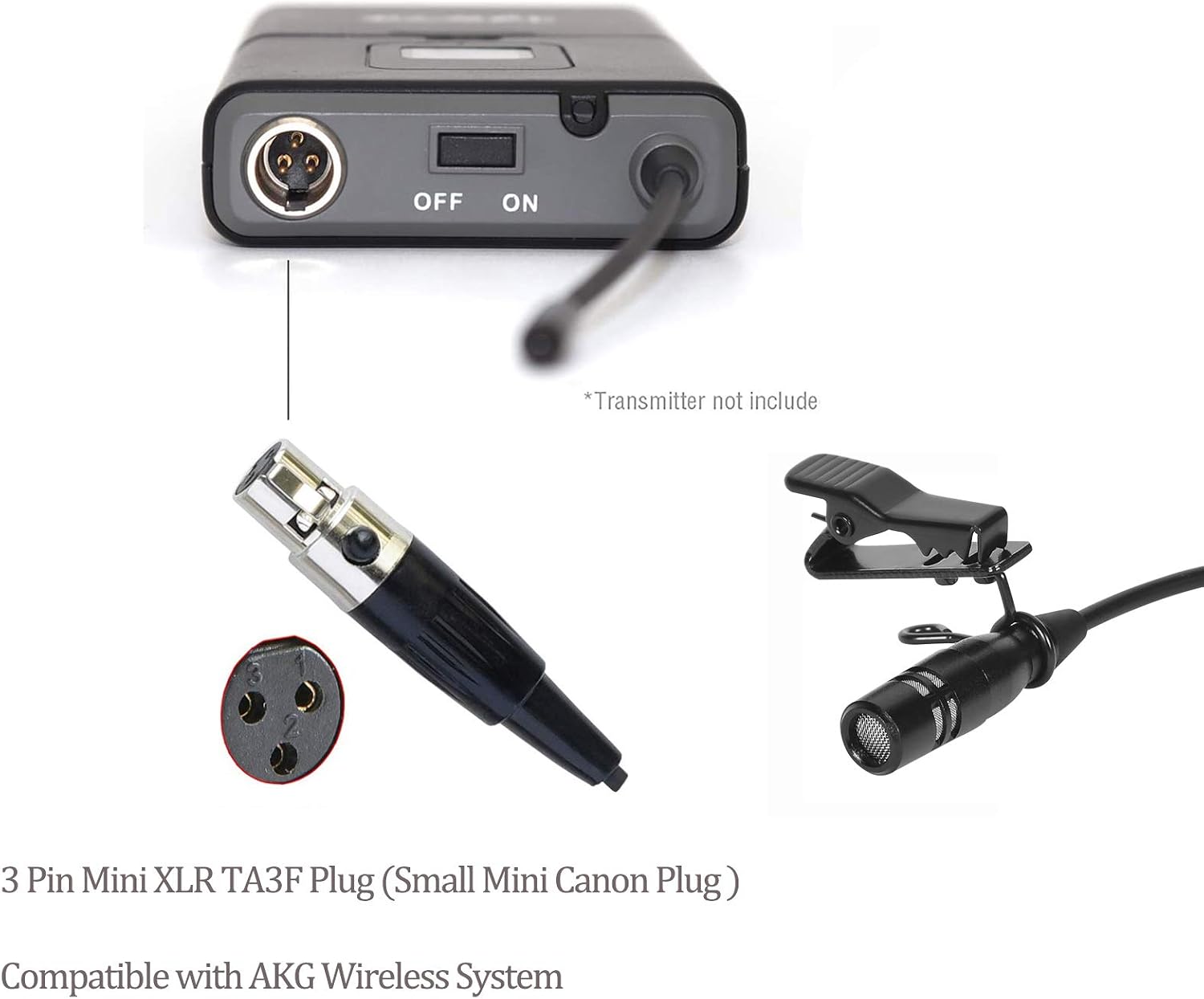 MICRÓFONO LAVALIER SUJEETEC SJ-B02 CONDENSADOR UNIDIRECCIONAL MINI XLR TA3F - 2