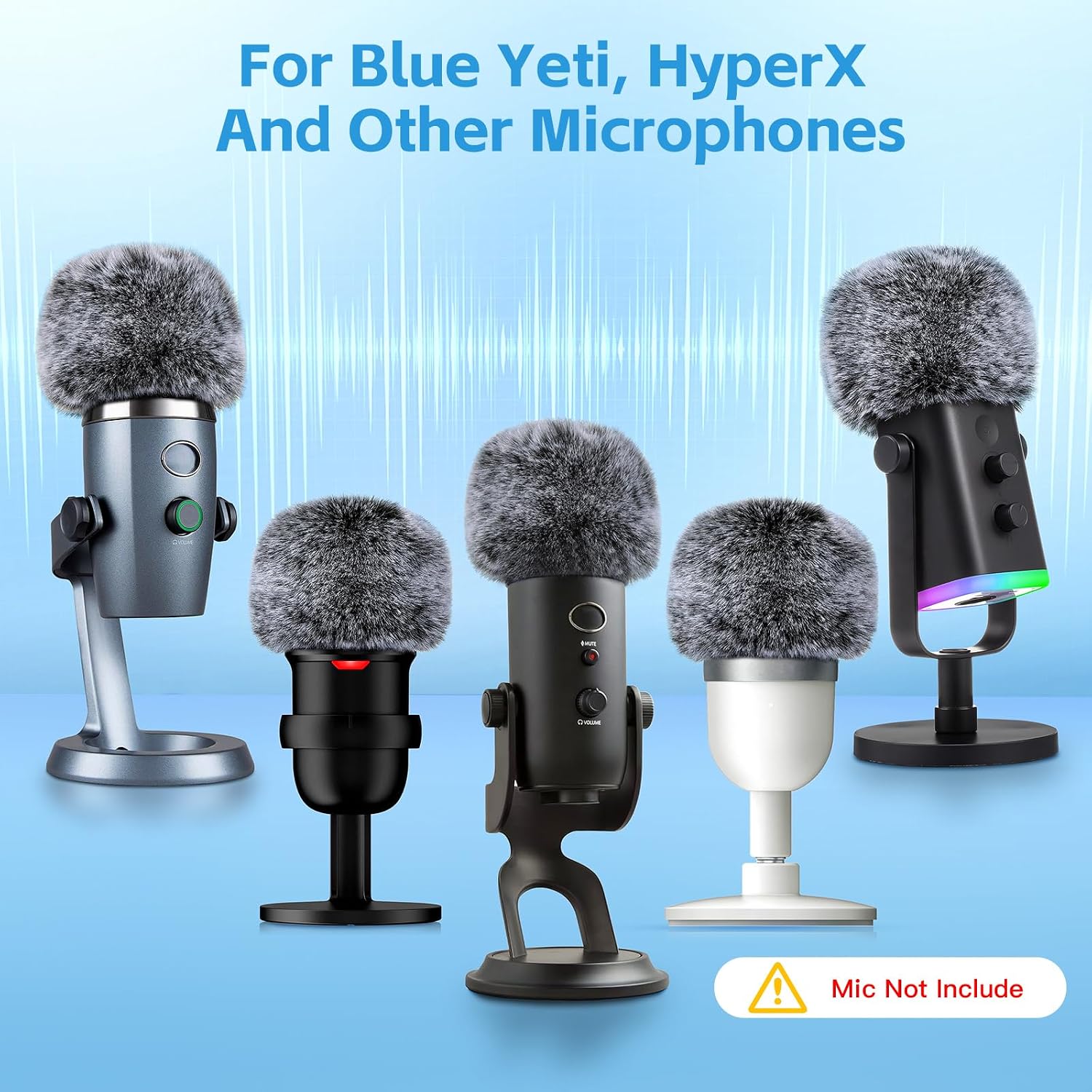 FILTRO ANTIPOP PARA MICRÓFONO ZEALSOUND BLUE YETI CON CUBIERTA DE ESPUMA PELUDA - 4