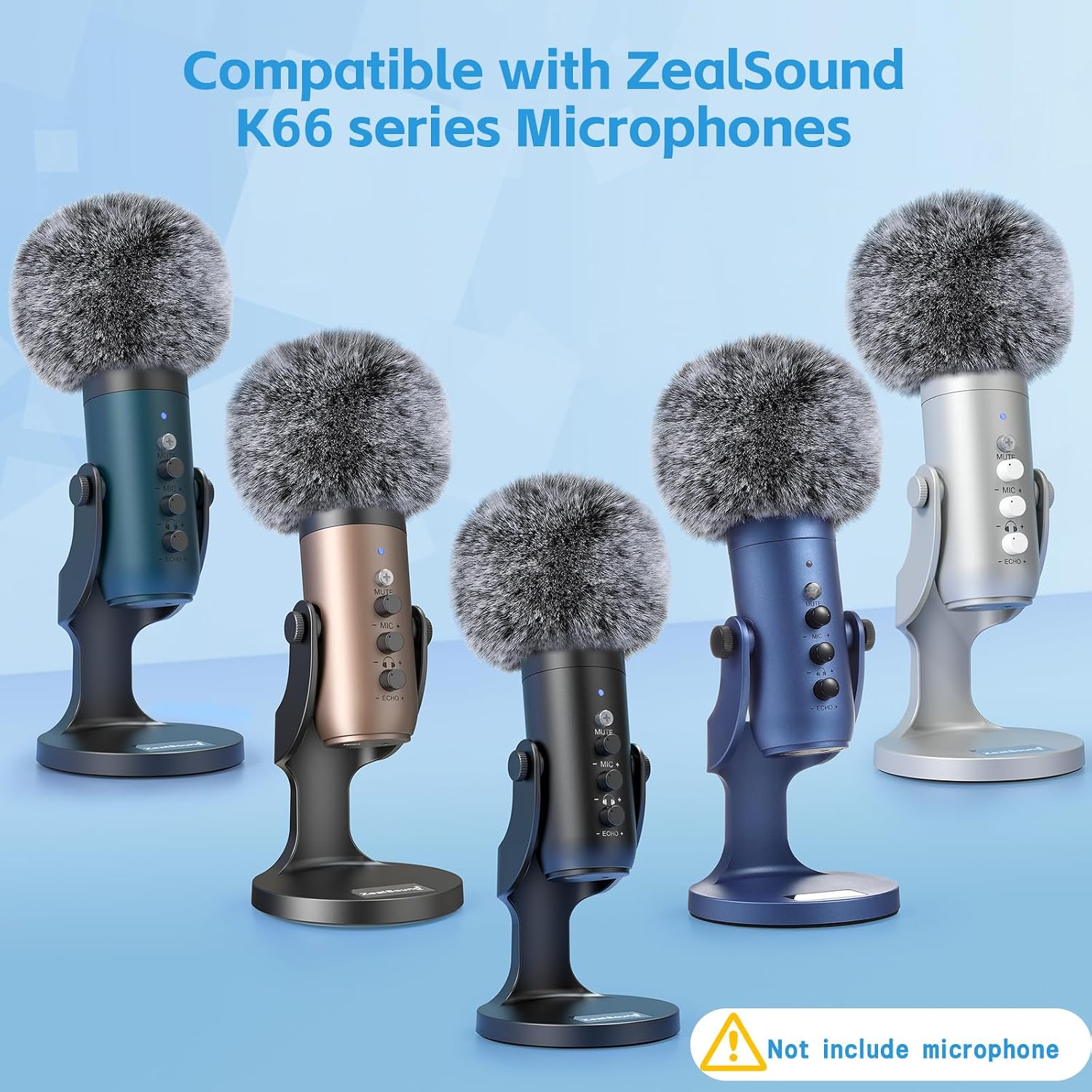 FILTRO ANTIPOP PARA MICRÓFONO ZEALSOUND BLUE YETI CON CUBIERTA DE ESPUMA PELUDA - 5