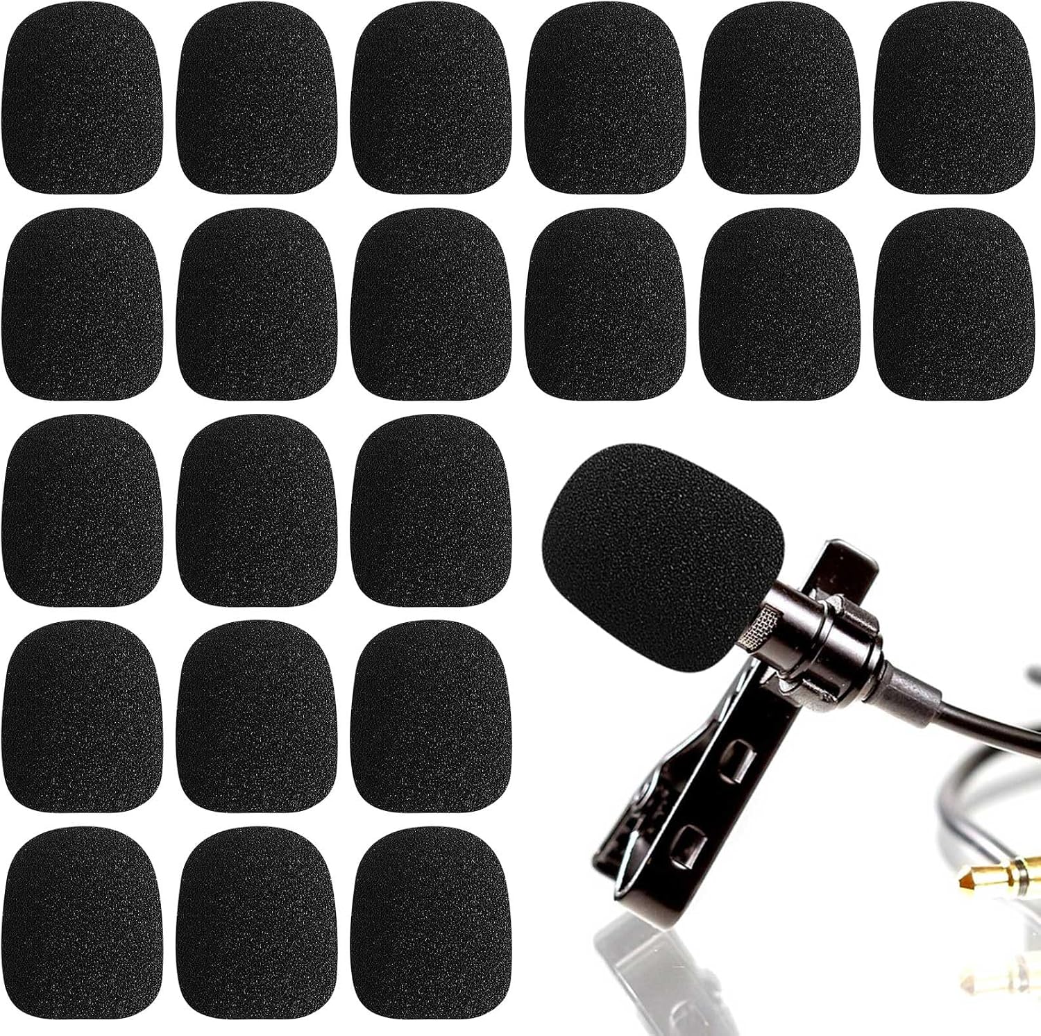 CUBIERTAS DE ESPUMA PARA MICRÓFONO DE DIADEMA AUGSHY 20 UNIDADES NEGRO - 1