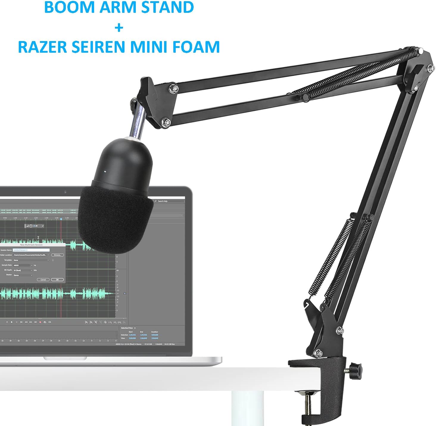 MICRÓFONO SOPORTE BOOM RAZER SEIREN MINI CON FILTRO ANTIPOP BLANCO - 3