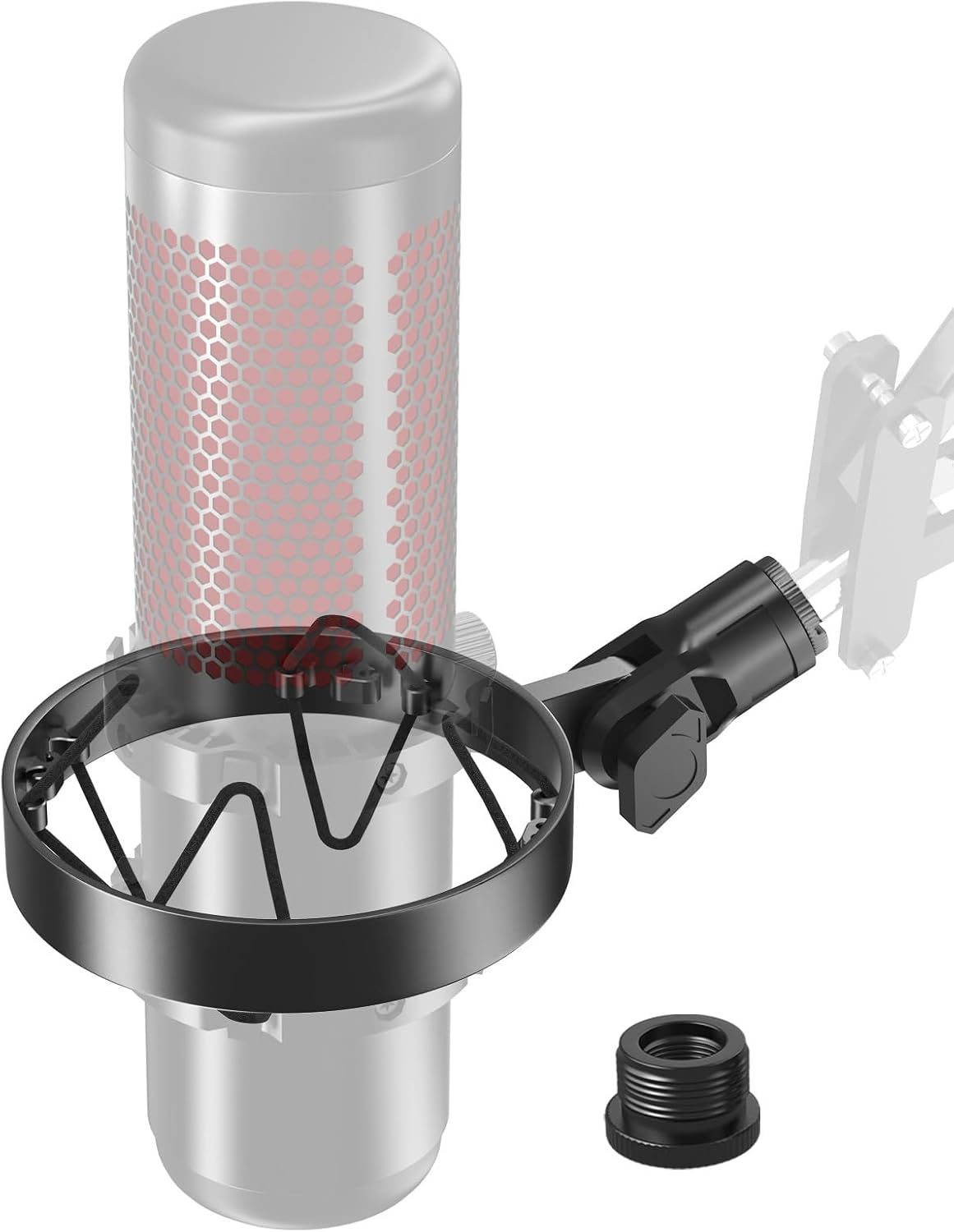 MONTURA ANTIVIBRACIÓN PARA MICRÓFONO HYPERX QUADCAST ETOUR CON ADAPTADORES 5/8', 3/8' Y 1/4' - 1